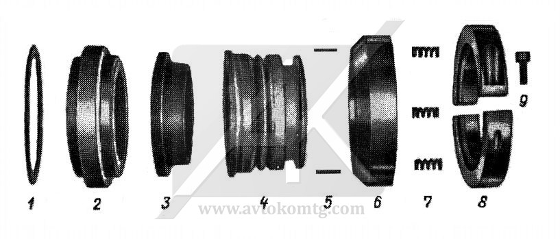 Figure 8. Mechanical seal of the outer position in the disassembled state, having high corrosion resistance